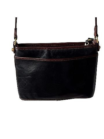 Brahmin Vintage – Black with Croc Embossed Panel (USA Made) Leather Crossbody Bag (view 2)