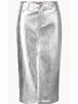 STAUD Silver Faux Leather Skirt Size 23 waist - photo 3