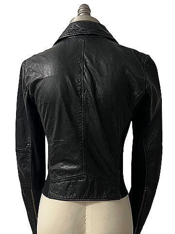Michael Kors Fitted cropped Leather Jacket (view 2)