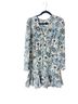Veronica Beard 100% Silk Floral Blue White Black Gray Casual Dress Size 8 - photo 2