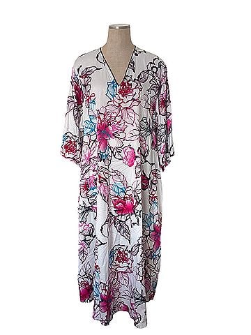 Natori Eden Floral-Print Satin Caftan Casual Dress (view 1)