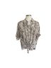 Three Dots 100% Viscose Stripes Black White Short Sleeve Button-Down Shirt Size S - photo 1