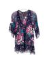 MNG 100% Silk Floral Multi Color Short Sleeve Blouse Size 6 - photo 1