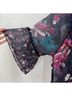 MNG 100% Silk Floral Multi Color Short Sleeve Blouse Size 6 - photo 6