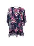 MNG 100% Silk Floral Multi Color Short Sleeve Blouse Size 6 - photo 2