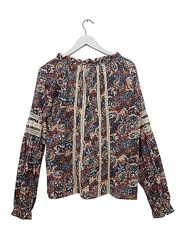 Sundance Sundance Boho Peasant Blouse Floral Paisley Tassel Neck Size S Long Sleeve Blouse (view 2)