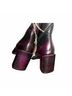 A.S.98 100% Leather Black Purple Ankle Boots Size EU 38 - photo 5
