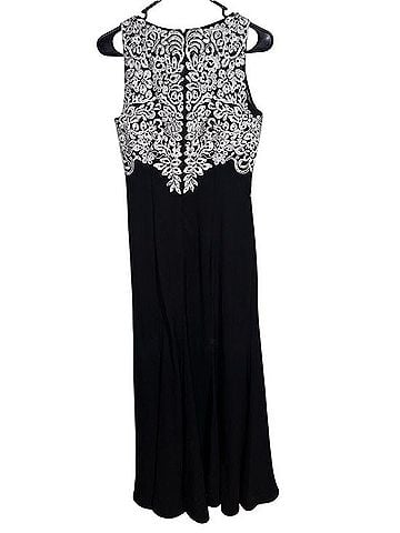 Alex Evenings Crepe Gown with Sequin Lace Appliques Cocktail Dress (view 2)