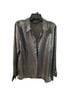 Lane Bryant 100% Polyester Solid Gray Black Long Sleeve Button-Down Shirt Size 14 - photo 1