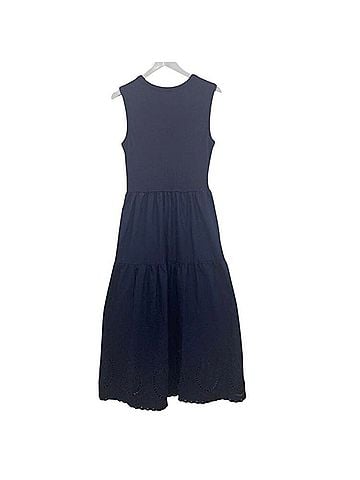 Joie Joie Navy Blue Tiered Dress Size L Casual Dress (view 2)