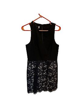 knee length dresses for ladies Plunging Neck Lace Trim Dress – Endless Rose main image 1