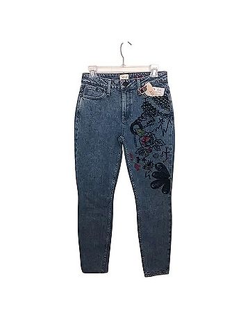 Alice + Olivia Embroidered Mid-Rise Skinny Jean Jeans (view 1)