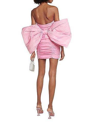 ROTATE Bow-embellished satin minidress Cocktail Dress (view 2)