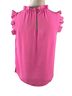 Lilly Pulitzer 100% Polyester Solid Pink Sleeveless Blouse Size S - photo 3