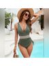 Amazon Basics Color Block Green One Piece Swimsuit Size XL - photo 4