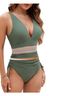 Amazon Basics Color Block Green One Piece Swimsuit Size XL - photo 1