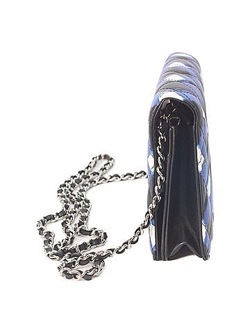 Chanel CHANEL A82438 Airline Silver Hardware Carrying Floss Chain Wallet Shoulder Bag Blue Women's (view 2)
