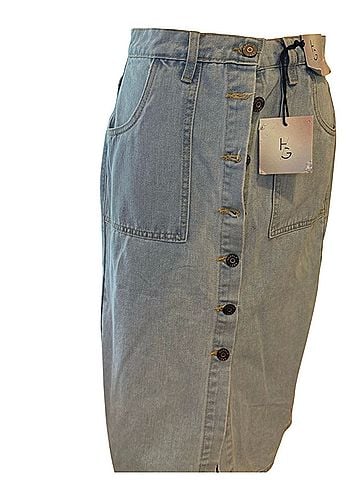 Happy Green Bee Denim Skirt (view 1)