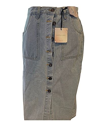 Happy Green Bee Denim Skirt (view 2)