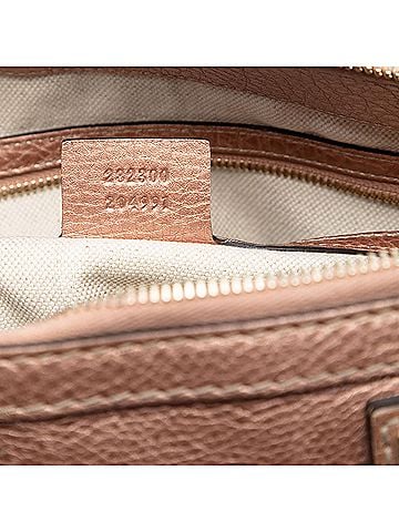 Gucci Metallic Pebbled Calfskin Bella Satchel (view 2)