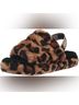 Ugg 100% Recycled Polyester 100% Sheepskin Animal Print Brown Black Sandals Size 7 - photo 4