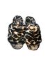 Ugg 100% Recycled Polyester 100% Sheepskin Animal Print Brown Black Sandals Size 7 - photo 1
