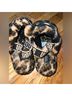 Ugg 100% Recycled Polyester 100% Sheepskin Animal Print Brown Black Sandals Size 7 - photo 3