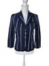 Club Monaco 97% Cotton 3% Spandex 100% Polyester Stripes Black Blue White Blazer Size 4X - photo 2