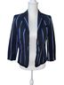 Club Monaco 97% Cotton 3% Spandex 100% Polyester Stripes Black Blue White Blazer Size 4X - photo 5