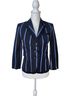 Club Monaco 97% Cotton 3% Spandex 100% Polyester Stripes Black Blue White Blazer Size 4X - photo 1