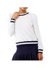 SMITH & QUINN Solid White Blue Long Sleeve Top Size L - photo 1