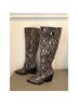 Vince Camuto 100% Leather Snake Print Brown Boots Size 5 1/2 - photo 5