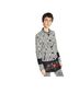 Desigual 100% Cotton Aztec Or Tribal Print Floral Black Red Jacket Size L - photo 1
