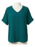 Entro Green Solid V-Neck Top in Hunter Green Size 2X - photo 1