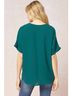 Entro Green Solid V-Neck Top in Hunter Green Size 2X - photo 3