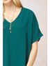Entro Green Solid V-Neck Top in Hunter Green Size 2X - photo 5