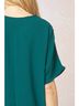 Entro Green Solid V-Neck Top in Hunter Green Size 2X - photo 6