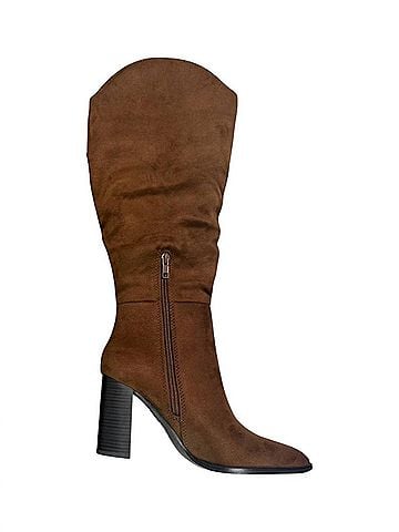 SODA Women's Suede Tall Boot in Chocolate (view 1)