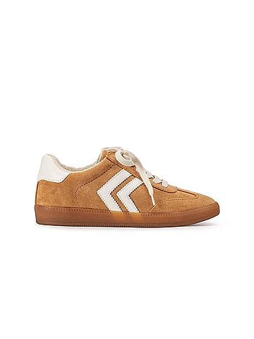 Yellow Box Women's Zera Lace-Up Sneaker in Sand (view 1)