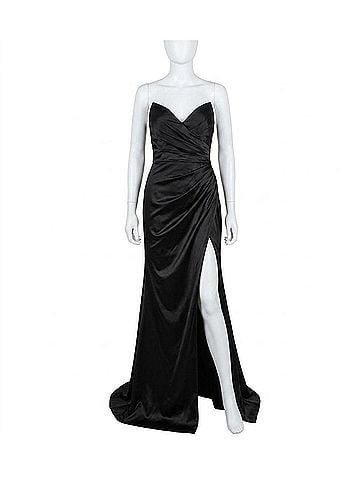 Jovani Averi Long Formal Prom Dress Gown in Black (view 1)