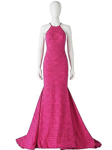 Jovani Criss Cross Back Gown in Berry (view 1)
