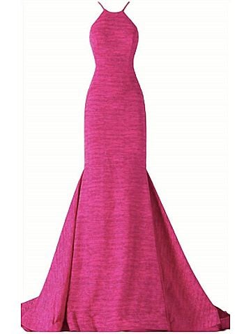 Jovani Criss Cross Back Gown in Berry (view 2)