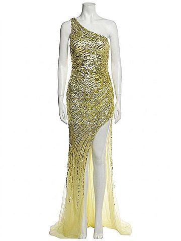 Jovani Hadley Gown in Lime (view 1)