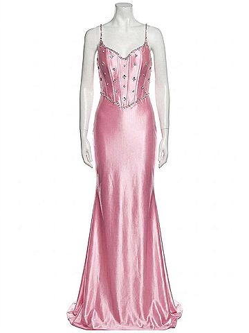 Jovani Fitted Crystal Corset Prom Dress in Pink (view 1)