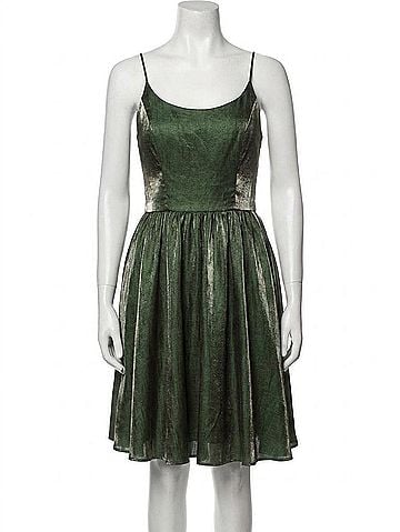 Jovani Jovani A-Line Short Glitter Dress in Emerald Green (view 1)
