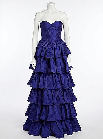Jovani Strapless Ruffle Skirt Gown in Royal Blue (view 1)