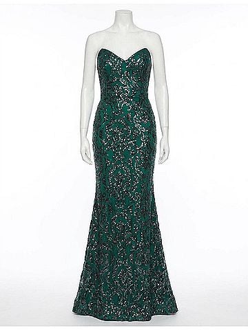Jovani Women's Sequin Embellished Evening Dress in Hunter (view 1)
