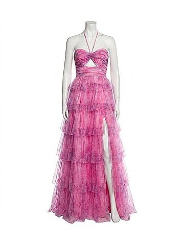 Jovani Halter Neck Cut Out Gown in Pink (view 1)