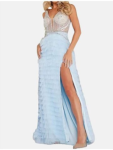 Jovani London Gown in Light Blue (view 2)
