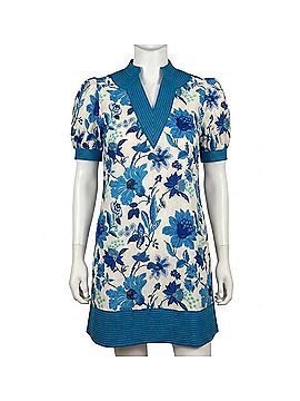 princess polly baby blue dress entro Floral Shirt Dress In White/ Blue main image 0